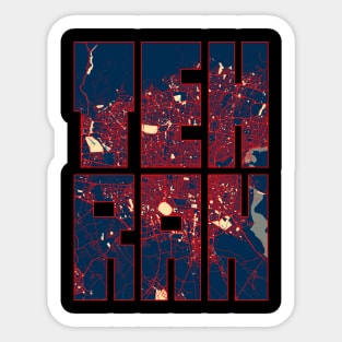 Tehran, Iran City Map Typography - Hope Sticker